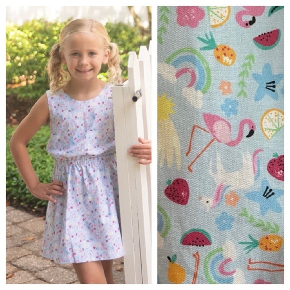 James & Lottie Girls Colorful Tooty Fruity Print Kristin Knot Dress 7